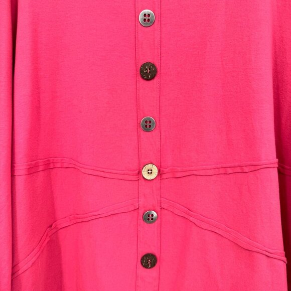 Multiples pink assorted Button raw edge lagenlook art to wear woman’s size 2X - Picture 5 of 9